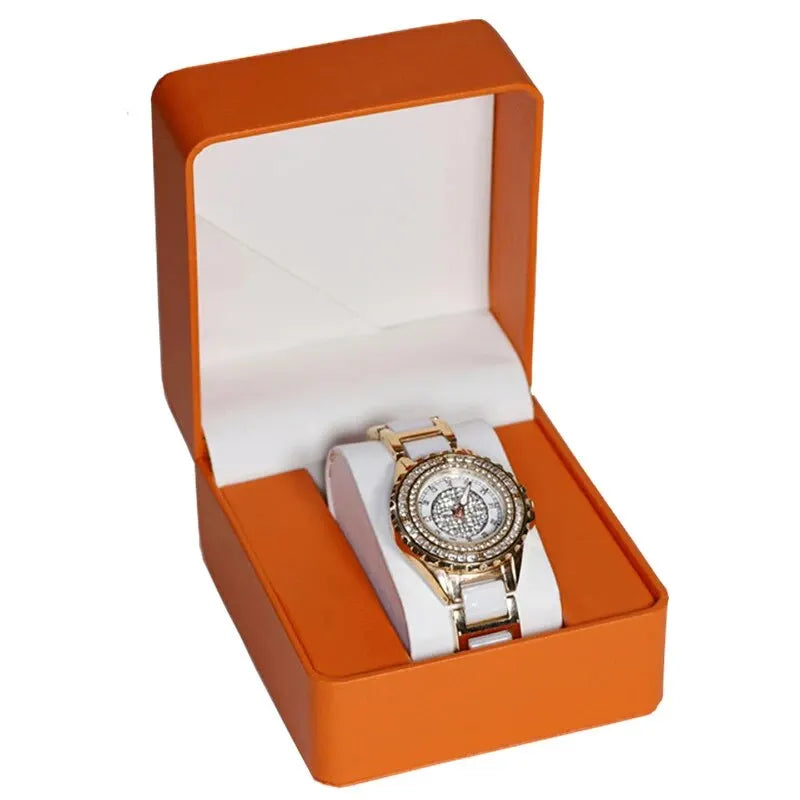 Single Watch Gift Box with Pillow PU Leather Wristwatch Display Case Organizer for Men