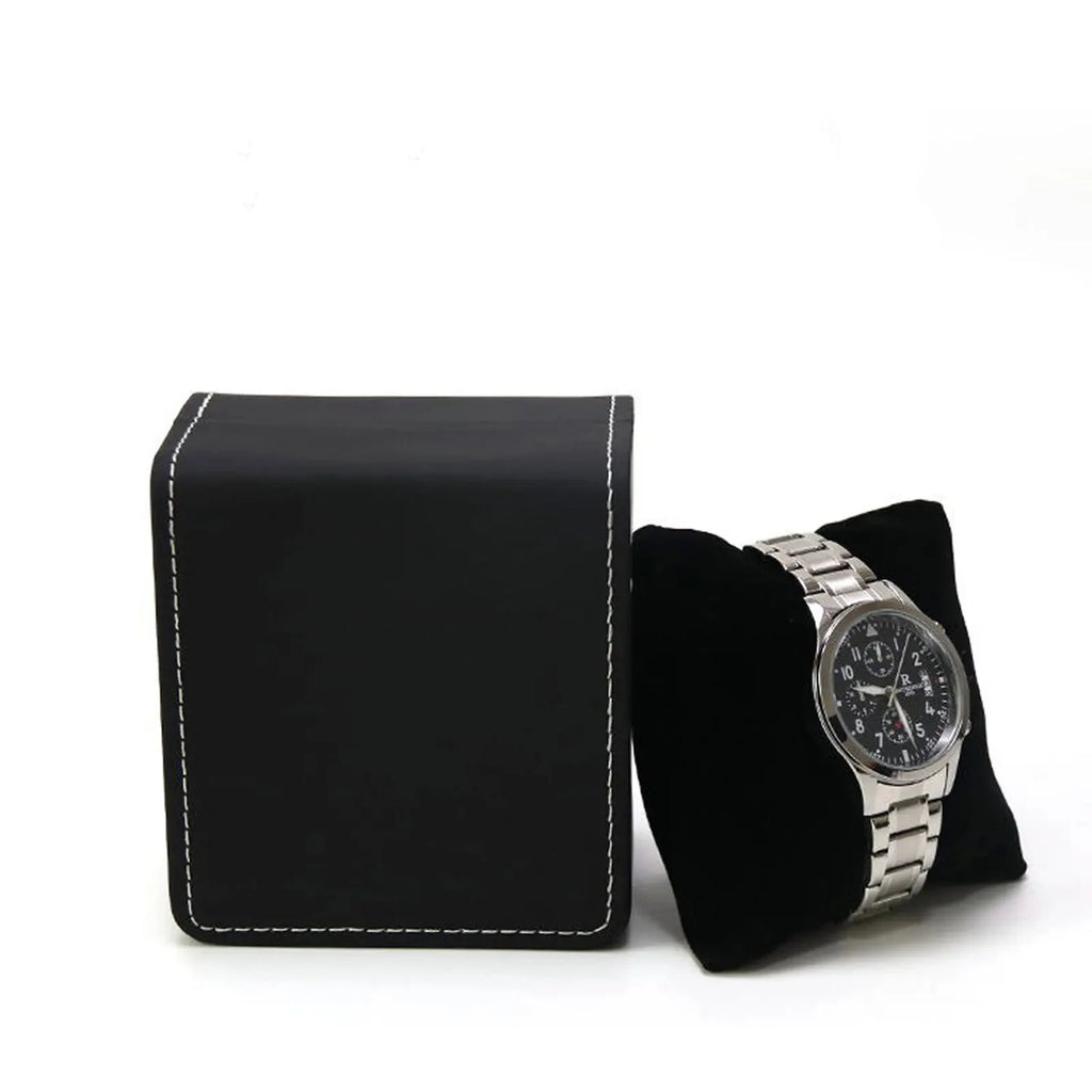 Single Watch Gift Box with Pillow PU Leather Wristwatch Display Case Organizer for Men
