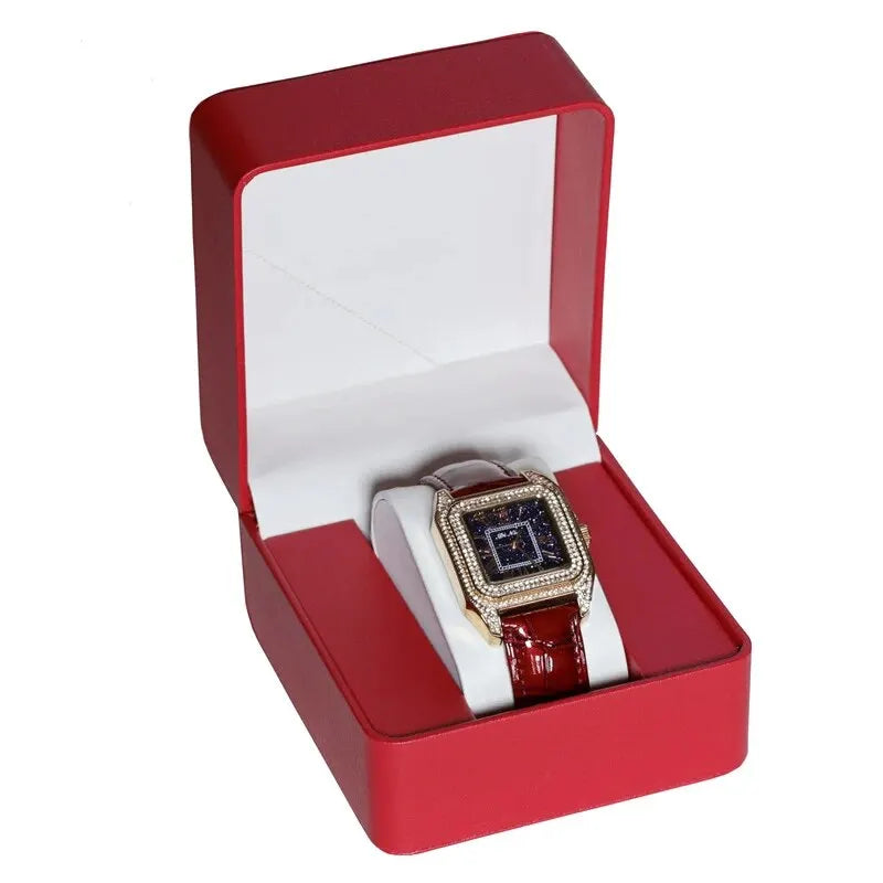 Single Watch Gift Box with Pillow PU Leather Wristwatch Display Case Organizer for Men