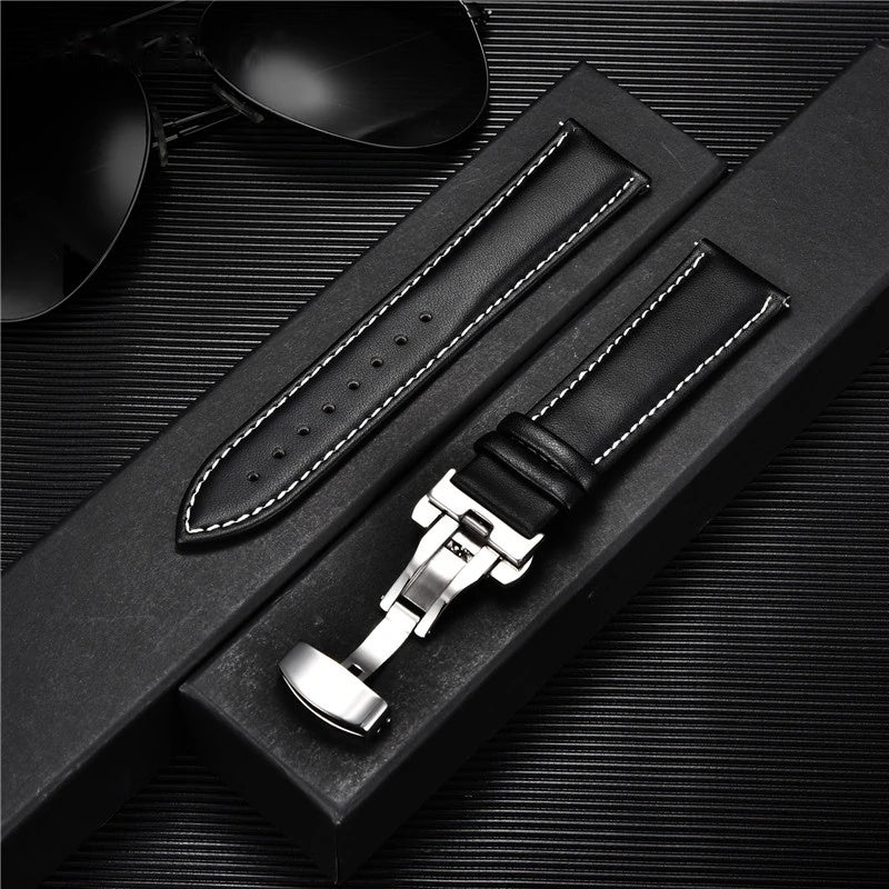 Bracelet de montre en cuir Noir