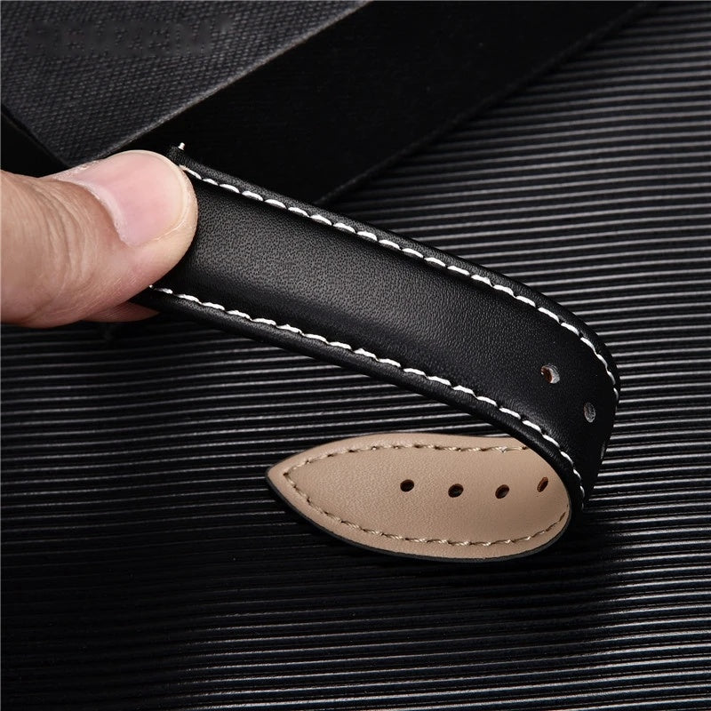 Bracelet de montre en cuir Marron Foncé