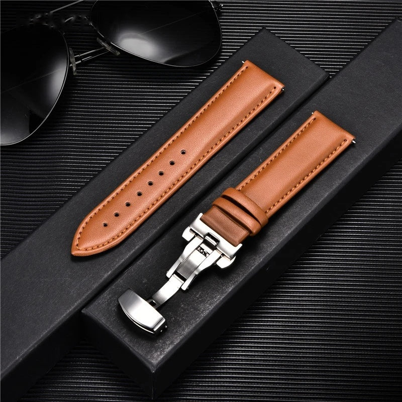 Bracelet de montre en cuir Marron Clair