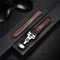 Bracelet de montre en cuir Marron Foncé