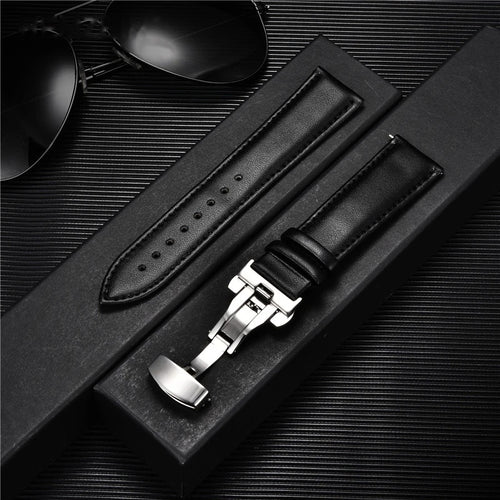 Bracelet de montre en cuir Noir