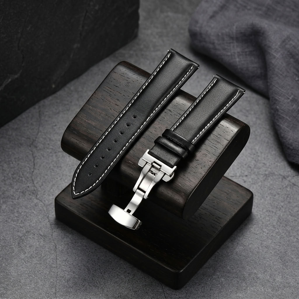Bracelet de montre en cuir Noir