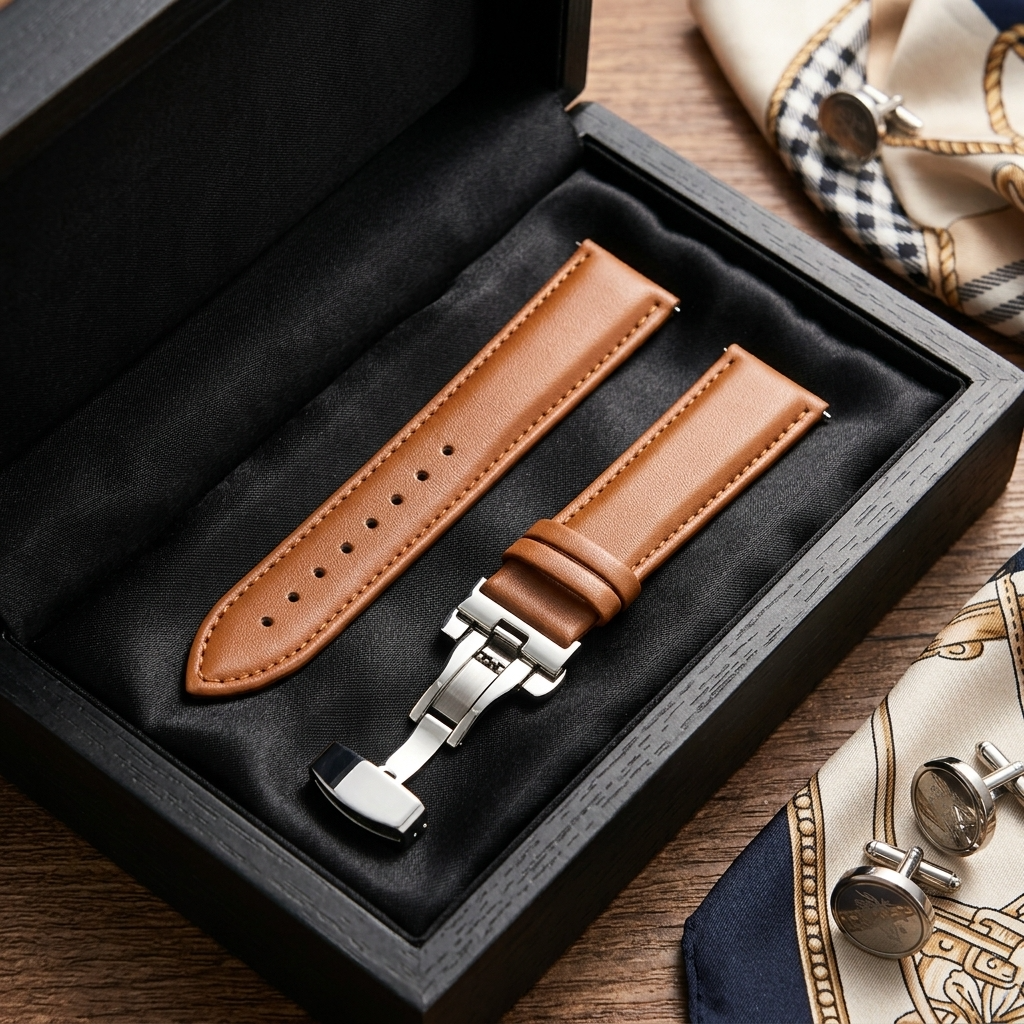 Bracelet de montre en cuir Marron Clair