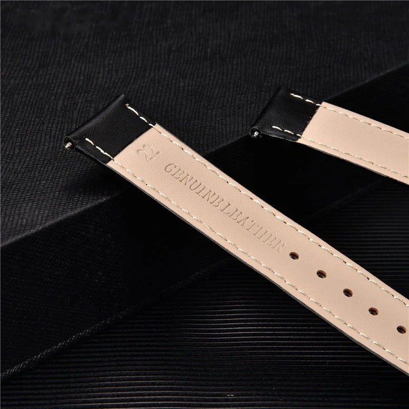 Bracelet de montre en cuir Marron Foncé